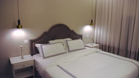 classic style bedroom, jeddah, saudi arabia , pan shot