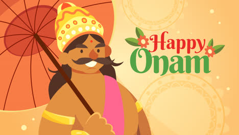 una animación del tema del evento del festival de onam