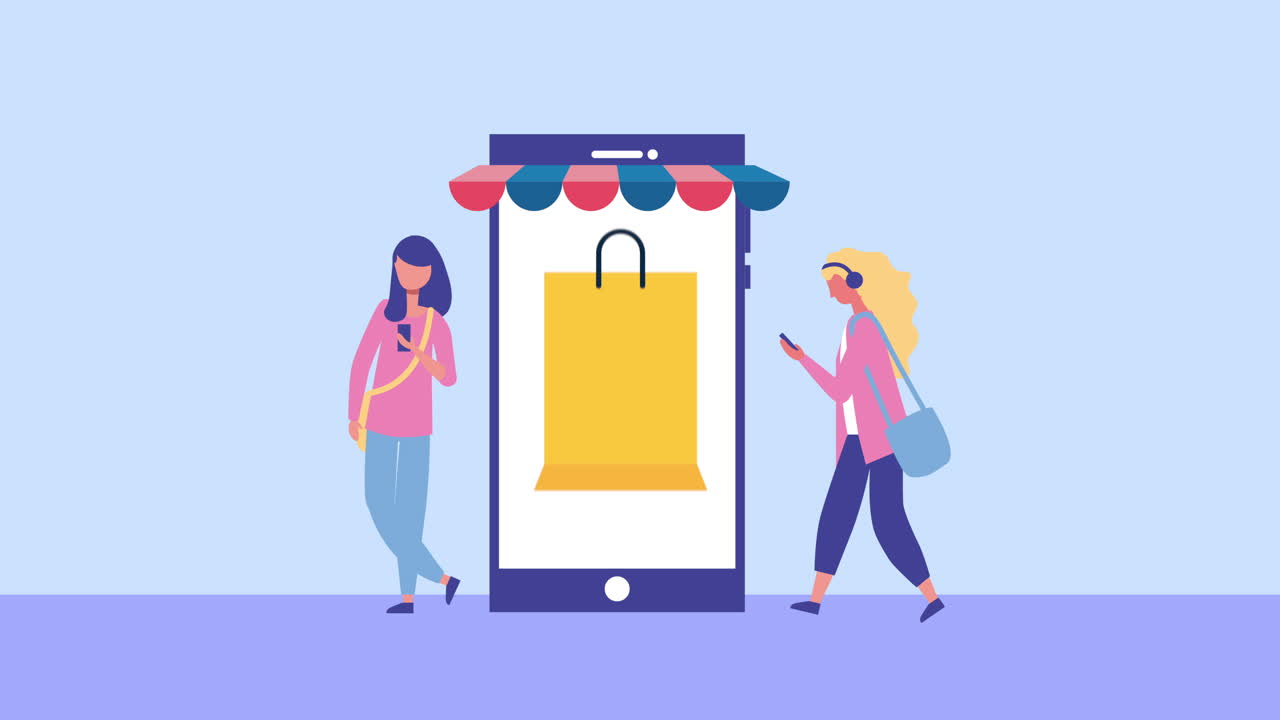 молодые девушки используют смартфонные символы