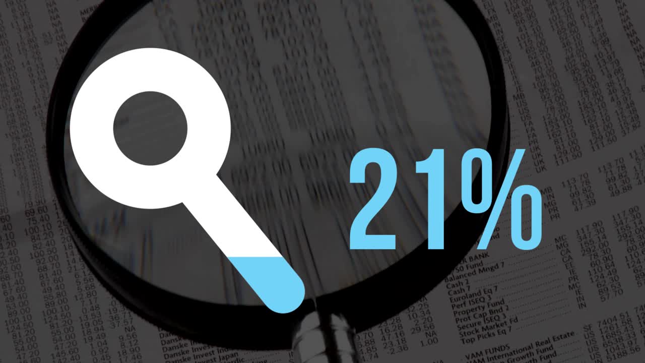 forma de lupa y aumento del porcentaje de llenado con azul