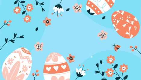 easter floral eggs background