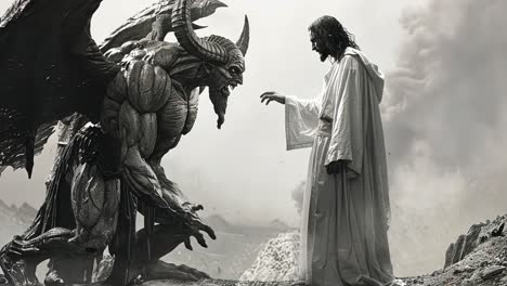 jesus confronts a demonic figure