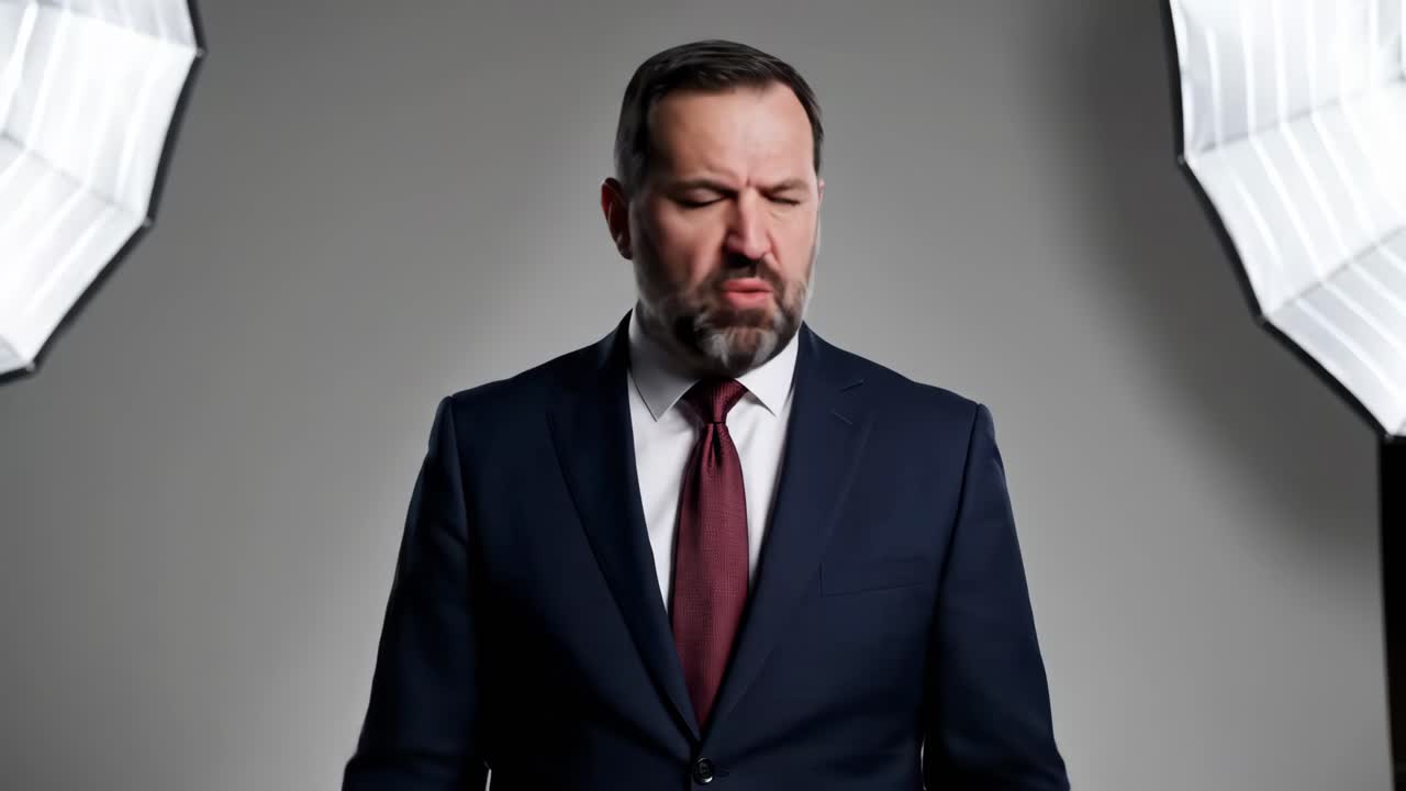 Professional Man in Suit with Arms Outstretched