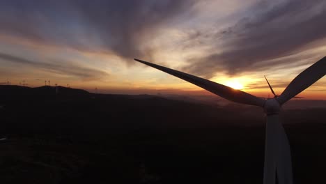 wind turbines in the country side at evening