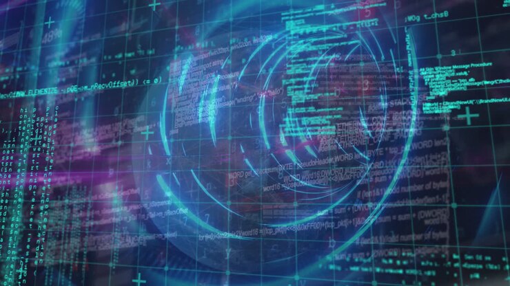 Animation of data processing over tunnel