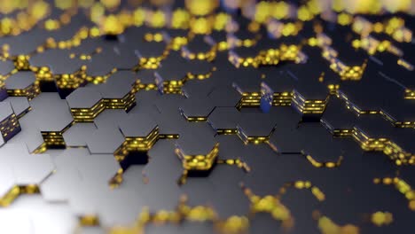 abstract hexagons random motion background , 3d loop animation 4k.