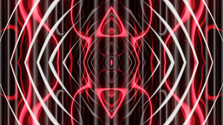 VJ Loop Abstract divergent red-white waves