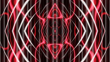 vj bucle abstracto de ondas rojo-blancas divergentes