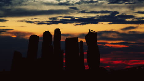 city silhouette at sunset