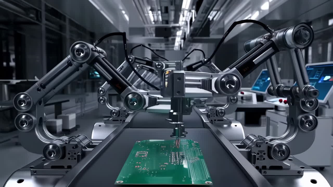 Automated Manufacturing of Circuit Boards in a Modern Factory