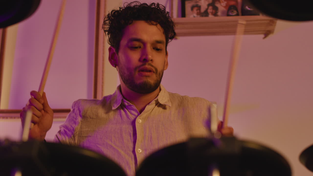 Man playing electronic drums