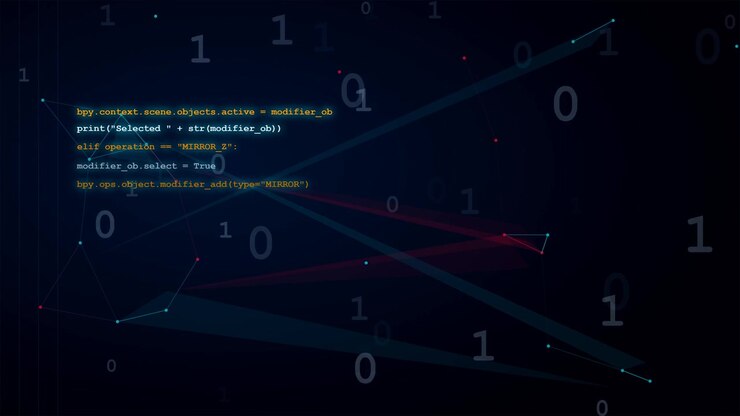 Python Code Overlay on Abstract Digital Binary Background