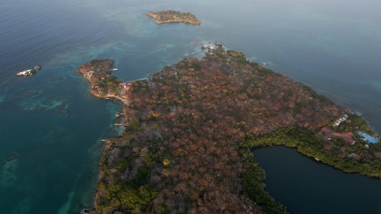 isla grande colombia américa del sur mar del caribe paisaje de la isla de drones aéreos