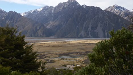mount cook peak, scenic hiking trails in south island, new zealand - wide shot
