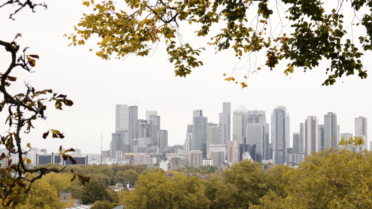 Canary Wharf Skyline in Autumn