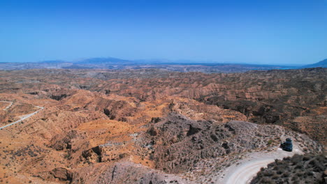 aerial view of the gorafe desert in granada, spain