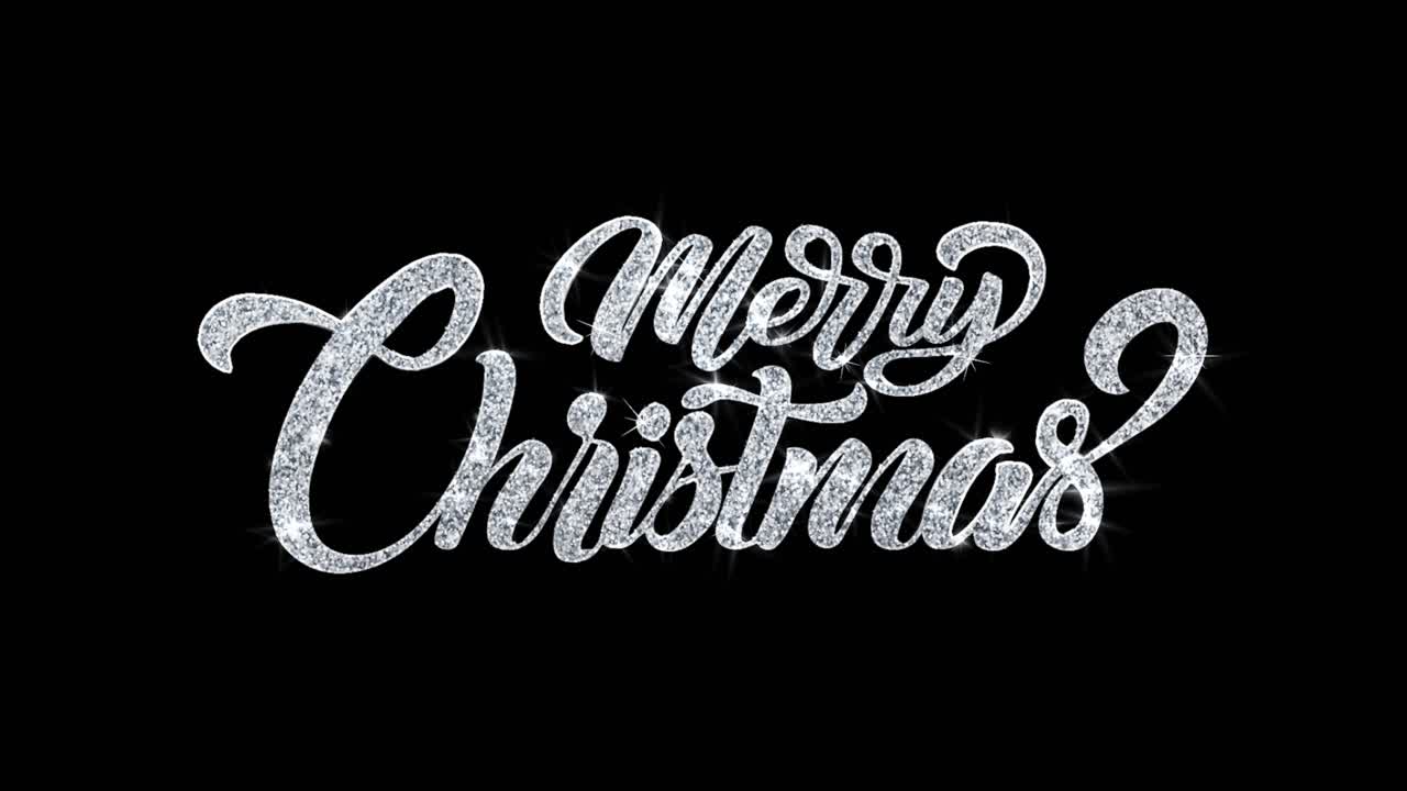 Merry Christmas Sparkling Text Graphic
