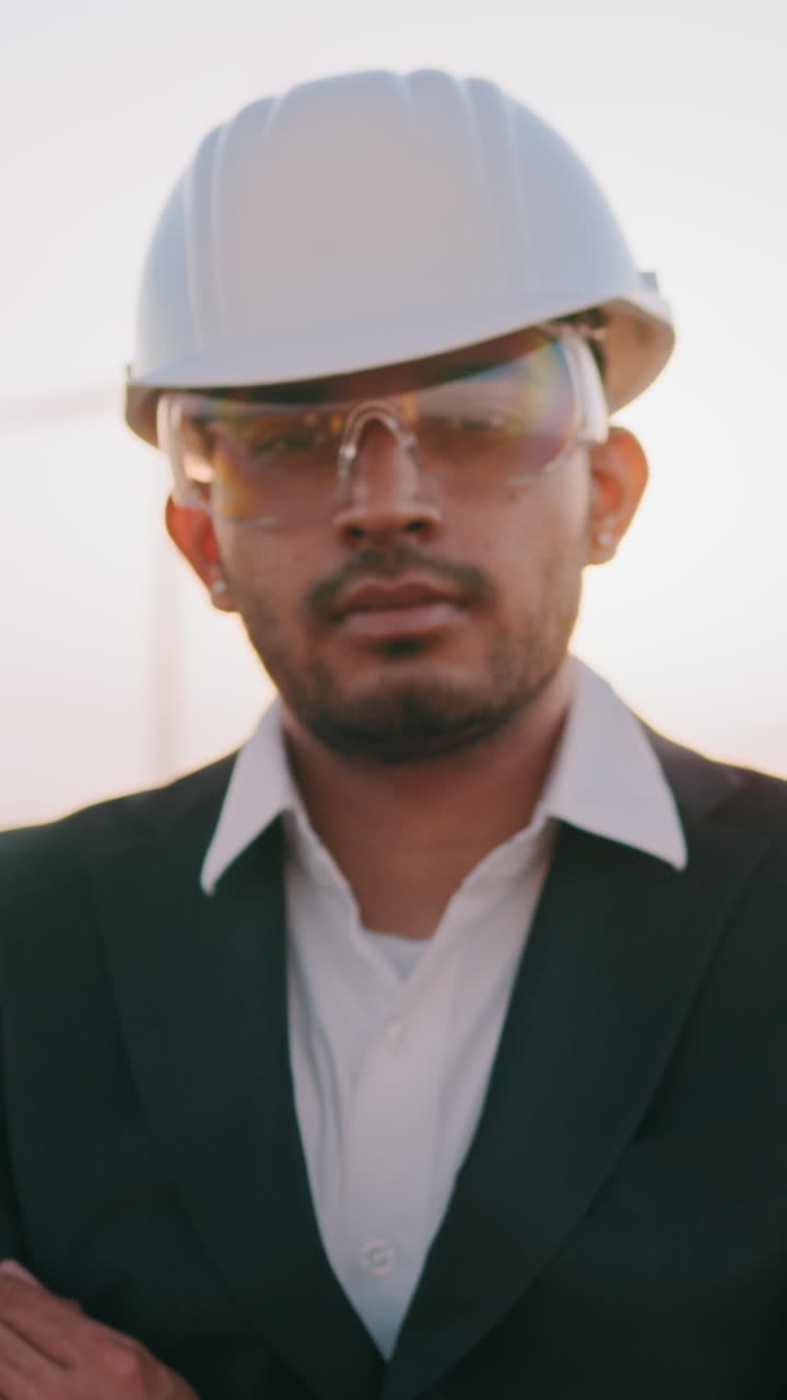 Engineer in suit and hard hat