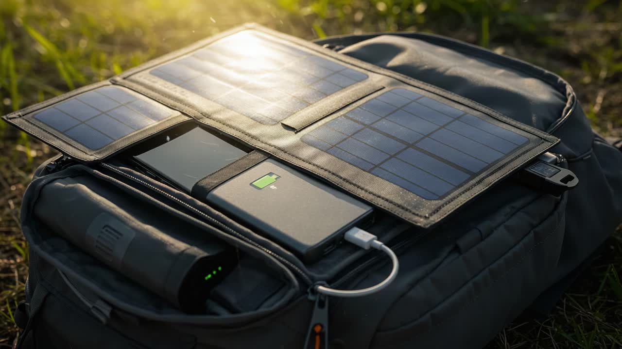 Harnessing Solar Energy: A Versatile Solar Panel Integrated Backpack Ideal for Charging Devices Outdoors with Convenient Solar Panels Installed