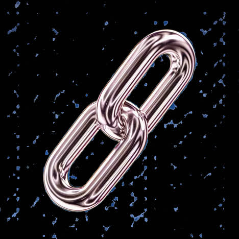 shiny metallic chain link design animation isolated asset, transparent 4k video, alpha channel