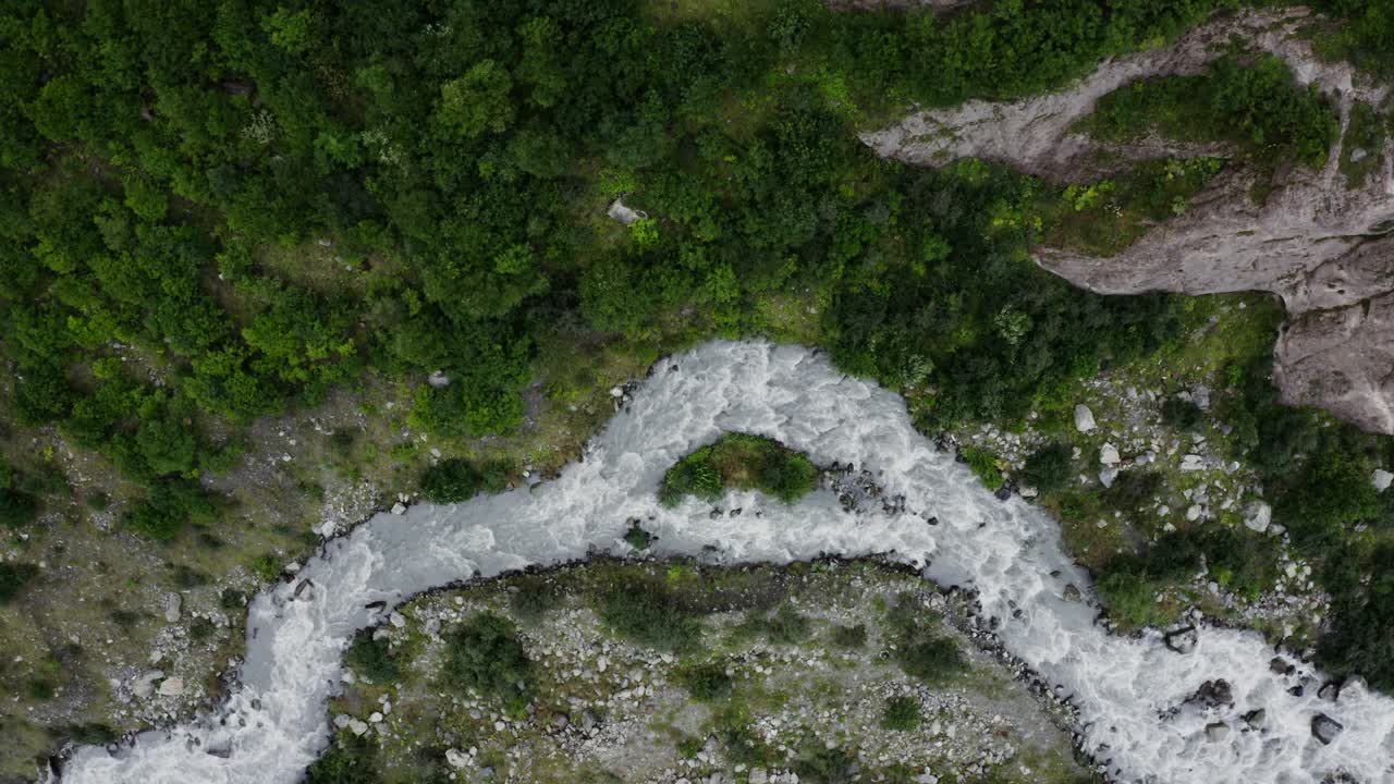산 강 공중 풍경