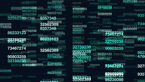 Matrix pattern with numbers on black space