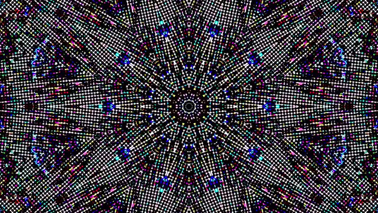 Beautiful abstract kaleidoscope that shines, a radiant light that regulates the subtle movements