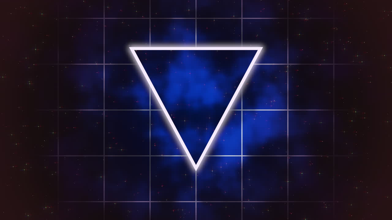 movimiento retro triángulo azul sobre fondo abstracto