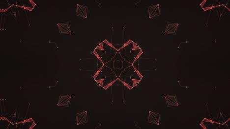 Red-Fractal-Kaleidoscope-Patterns,-Changing-Form,-Seamless-Vj-Loop