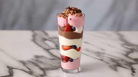 delicious strawberry and blueberry parfait