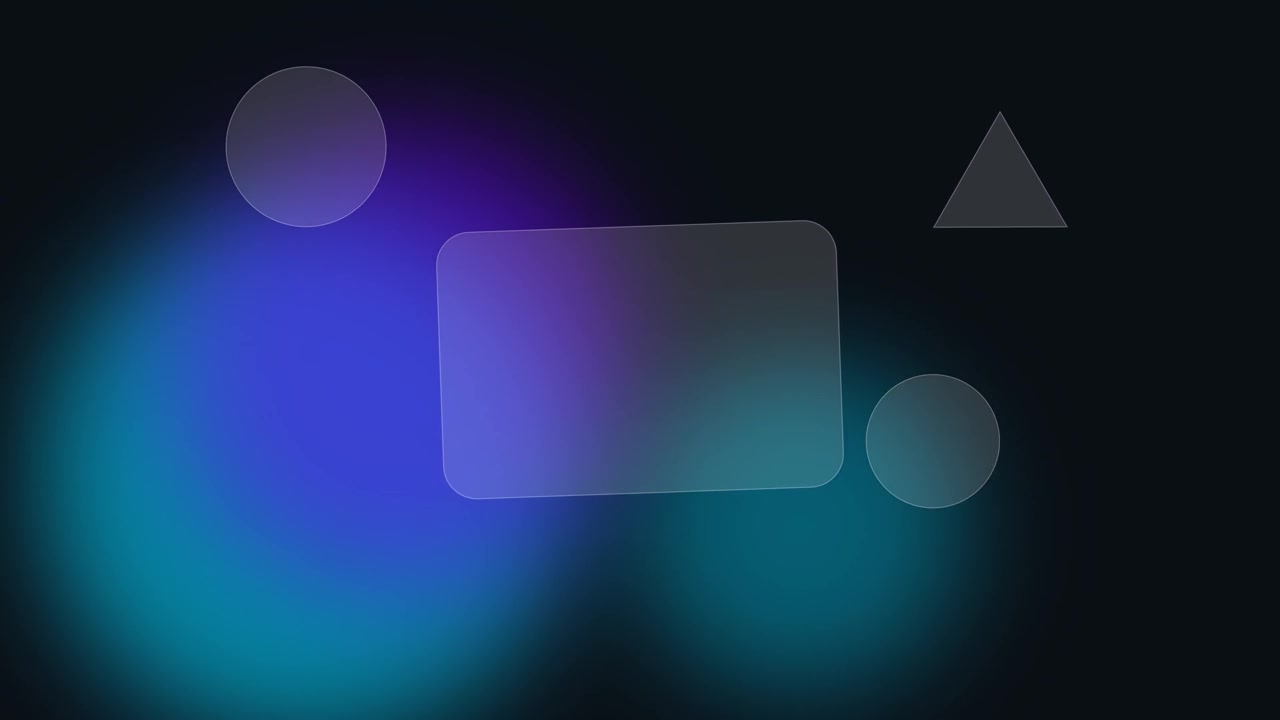 Abstract Motion Background with Floating Geometric Shapes and Soft Blue Gradient