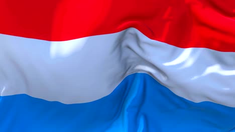 luxembourg flag waving in wind slow motion animation . 4k realistic fabric texture flag smooth blowing on a windy day continuous seamless loop background.