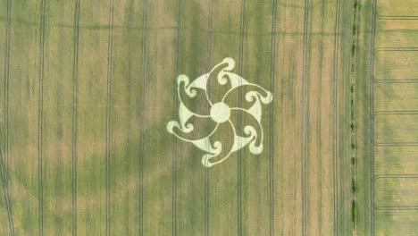 etchilhampton mandala design crop circle aerial view birdseye over wiltshire wheat field farmland