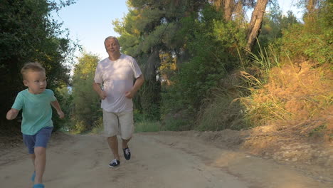 Evening-run-with-granddad-in-the-woods