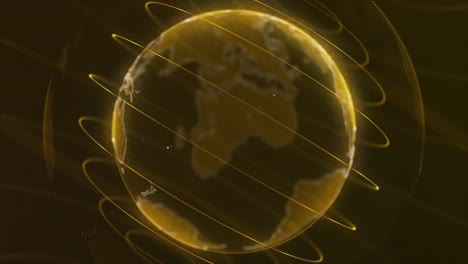 gold globe with lines and circles