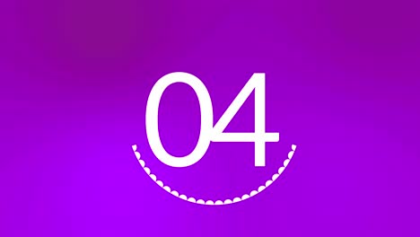 10 segundos de cuenta de fondo en gradientes púrpuras