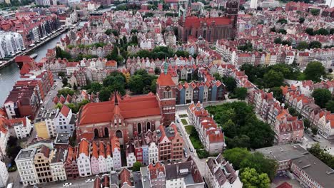aerial view of gdansk's old town, poland