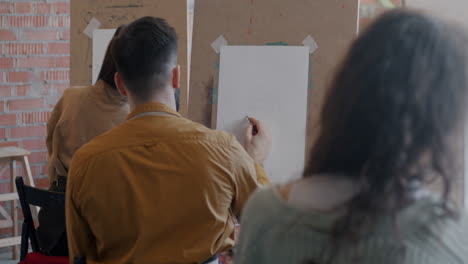 art students in drawing class