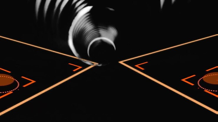Animation af scannende sigtepunkter og pulserende cirkler over sort baggrund.