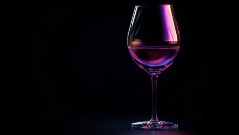 wine glass in purple and pink light