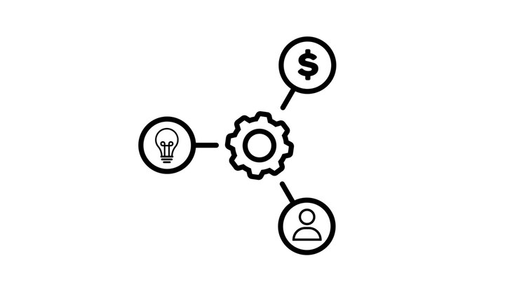 Business operation gear system icon animation isolated on white background