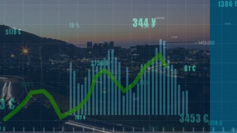 Animación-Del-Procesamiento-De-Datos-Sobre-El-Paisaje-Urbano