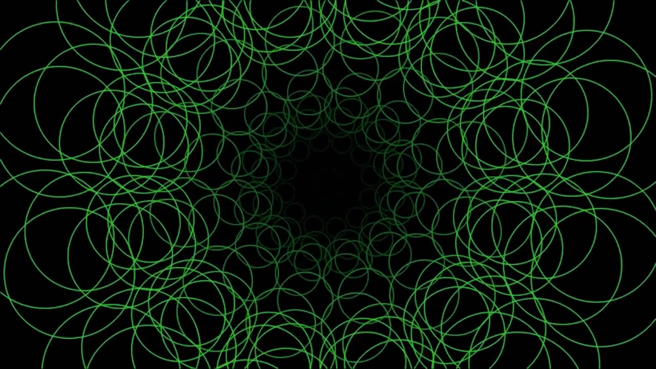 Animazione di motivo circolare geometrico verde astratto