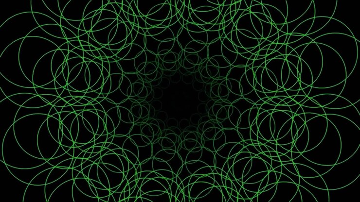 Animação de Padrão Abstrato de Círculos Geométricos Verdes