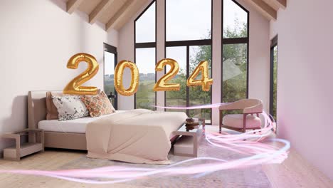 Celebración-Del-2024-En-Un-Dormitorio-Moderno