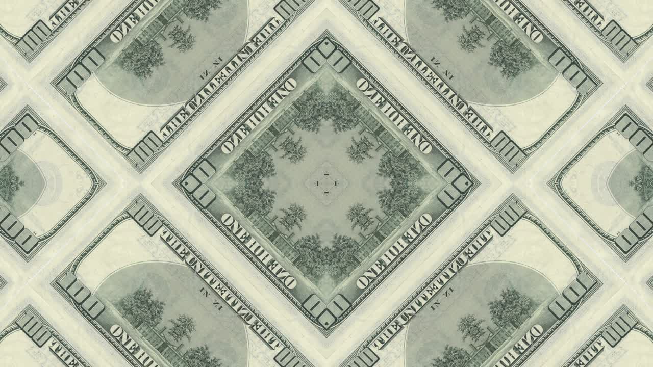 movimiento abstracto gráfico bucle sin costuras con nosotros dólar billete de dinero mosaico. negocio creativo fondo animado