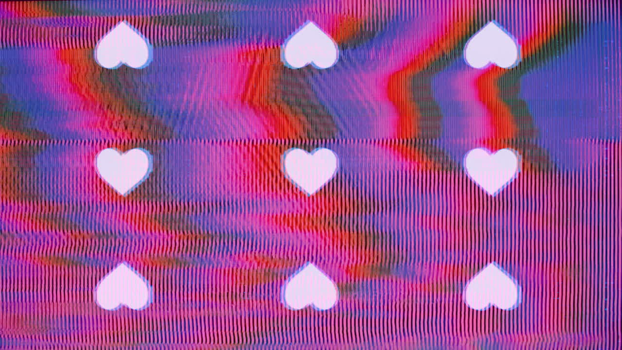 사랑의 개념: 비주얼, 사각형 모양의 9 개의 심장, 아날로그