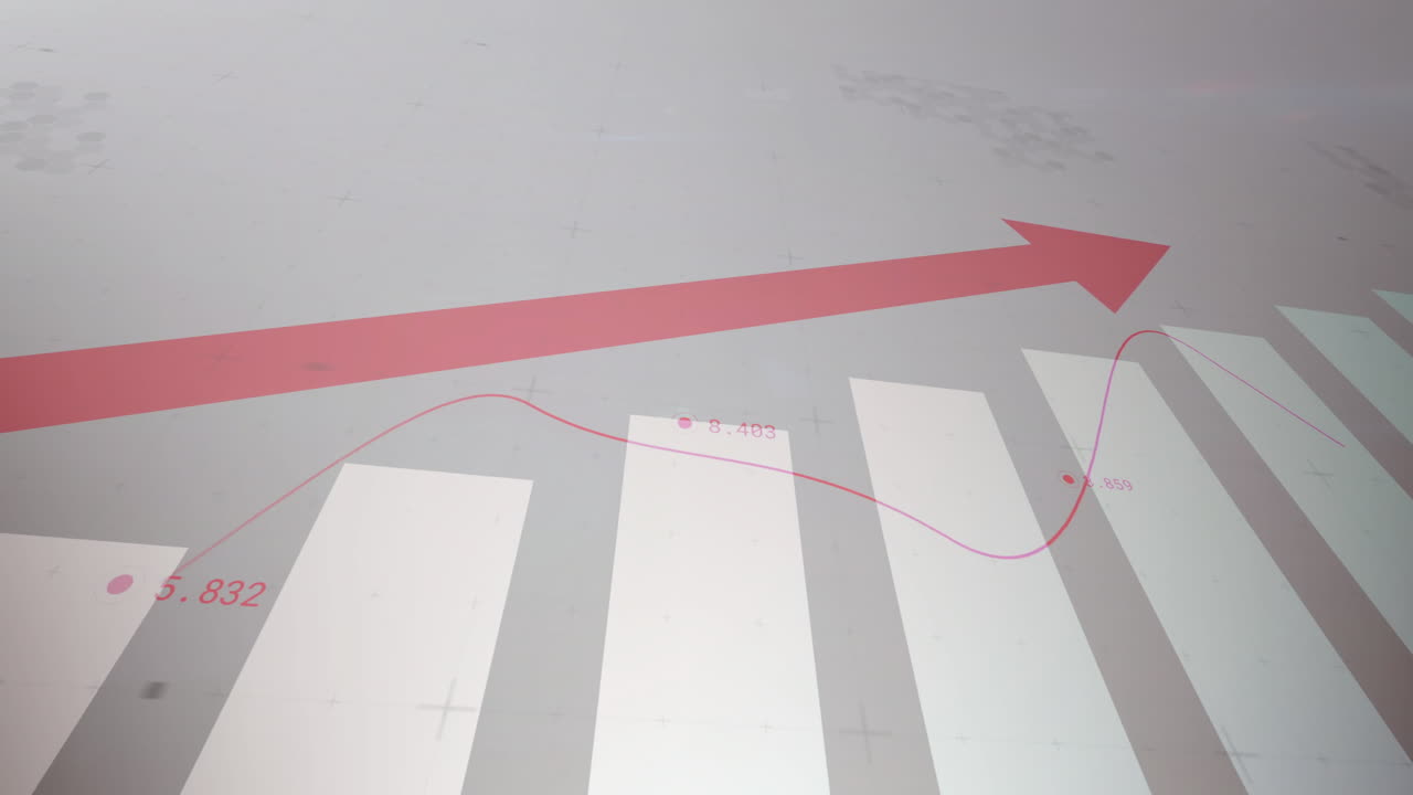 анимация обработки финансовых данных на белом фоне