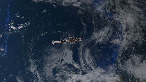 estación espacial sobre la tierra