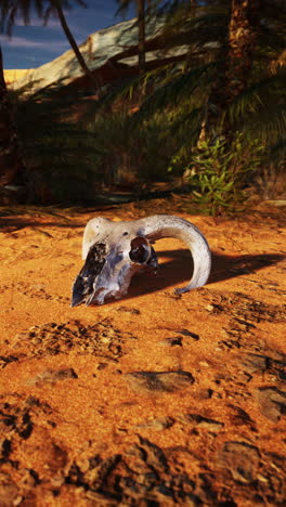 ram skull in the desert